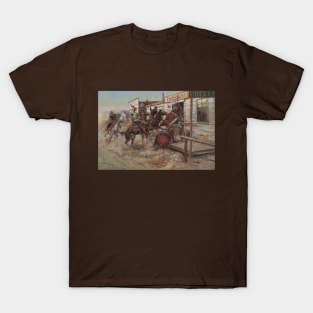 In Without Knocking by Charles Marion Russell T-Shirt